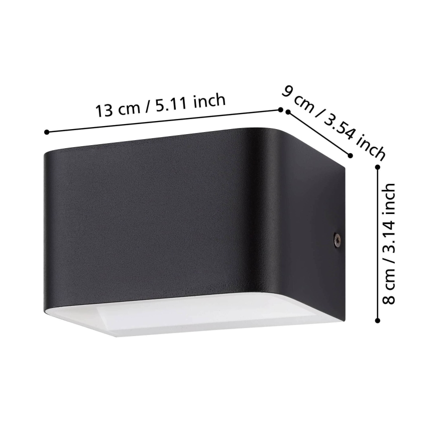Eglo - LED Stenska svetilka LED/6W/230V 3000K črna