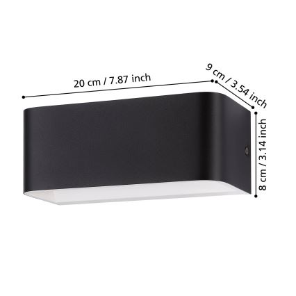 Eglo - LED Stenska svetilka LED/10W/230V 3000K črna