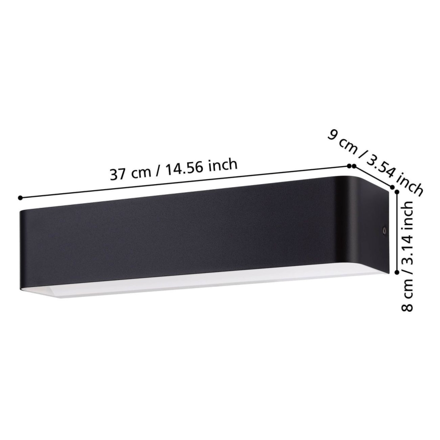 Eglo - LED Stenska svetilka LED/12W/230V 3000K črna