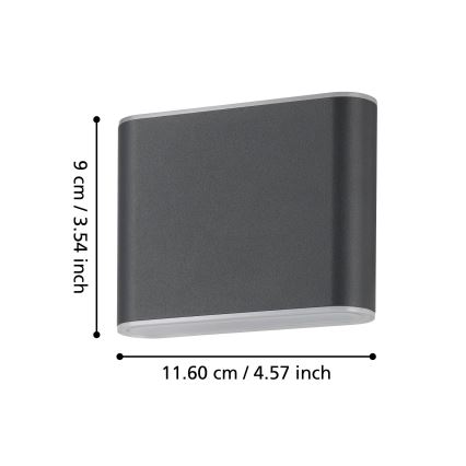 Eglo - LED Zunanja stenska svetilka 2xLED/2,9W/230V 3000K/4000K/6500K IP65