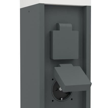 Eglo - Zunanja svetilka z dvema vtičnicama 1xE27/25W/230V IP54 antracit