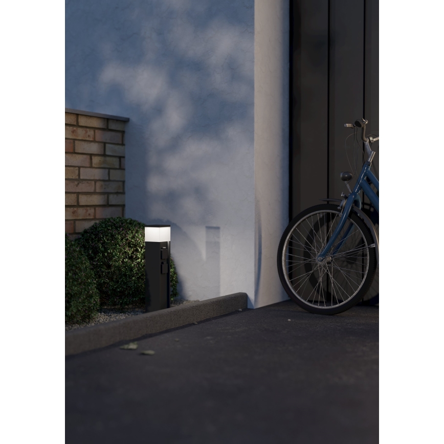 Eglo - Zunanja svetilka z dvema vtičnicama 1xE27/25W/230V IP54 antracit