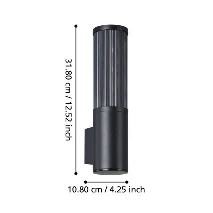 Eglo - Zunanja stenska svetilka 1xE27/15W/230V IP54