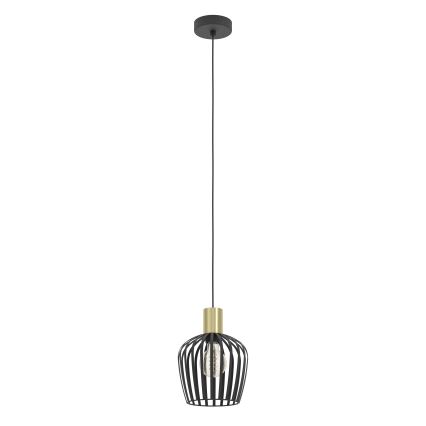 Eglo - Lestenec na vrvici 1xE27/40W/230V črna/zlata
