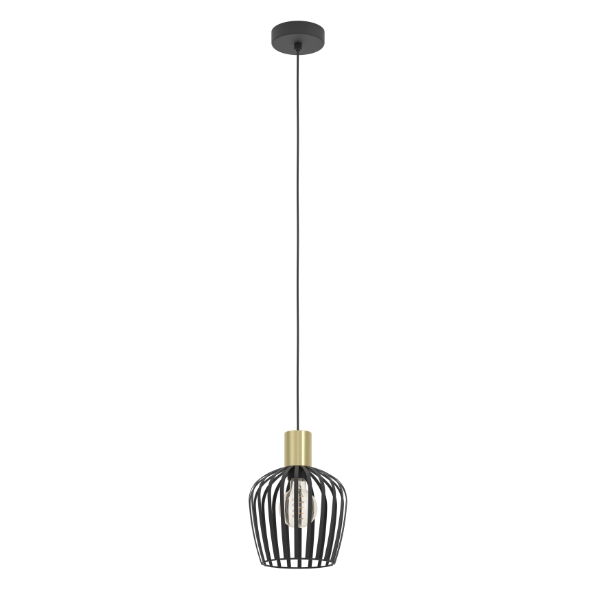 Eglo - Lestenec na vrvici 1xE27/40W/230V črna/zlata
