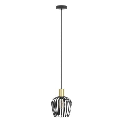 Eglo - Lestenec na vrvici 1xE27/40W/230V črna/zlata