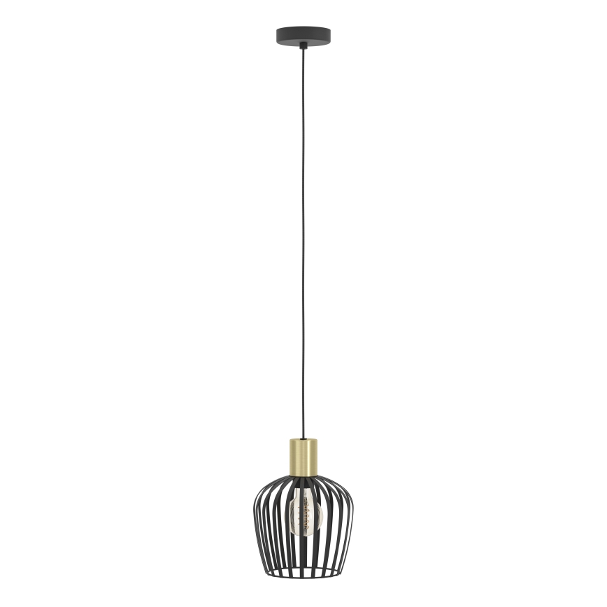 Eglo - Lestenec na vrvici 1xE27/40W/230V črna/zlata