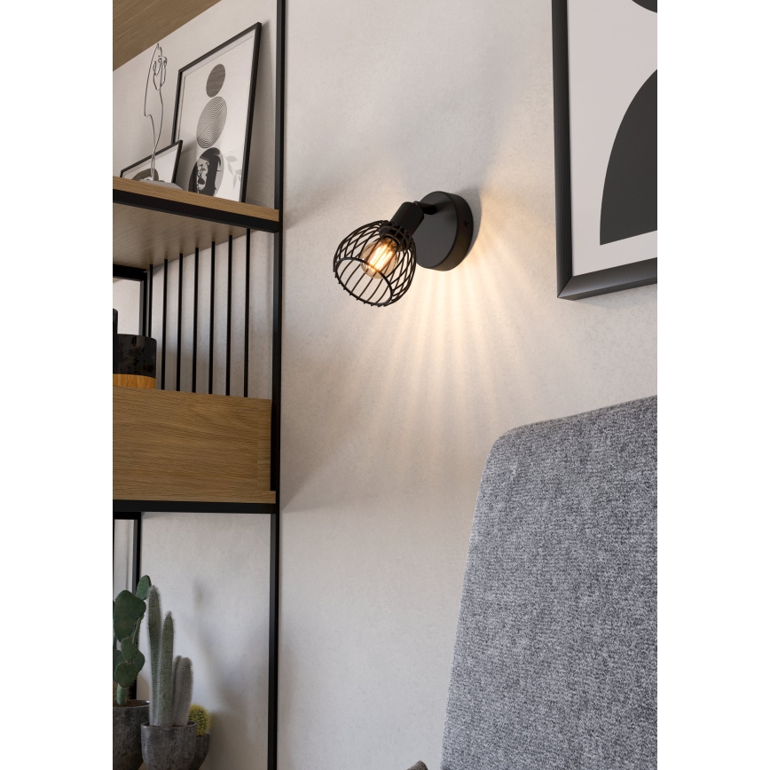 Eglo - Stenska svetilka 1xE14/40W/230V črna
