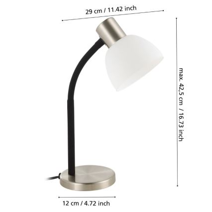 Eglo - Namizna svetilka 1xE14/25W/230V mat krom
