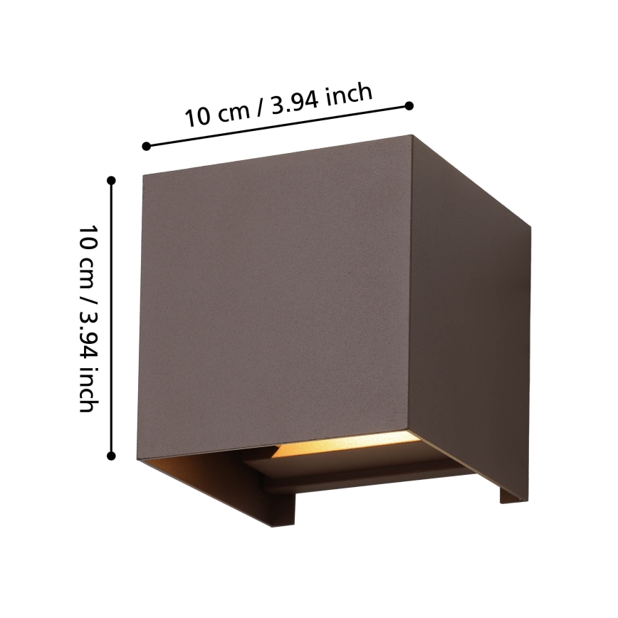Eglo - LED Zunanja stenska svetilka 2xLED/2,8W/230V IP54 rjava