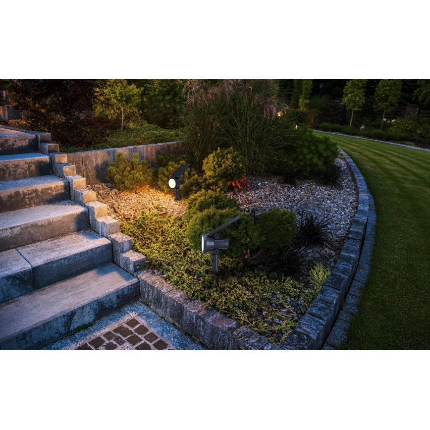 Eglo - LED RGBW Zatemnjevalna sončna svetilka LED/3W/4,5V IP44 črna + daljinski upravljalnik