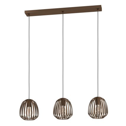 Eglo - Viseči lestenec na vrvici 3xE27/40W/230V, bronzen