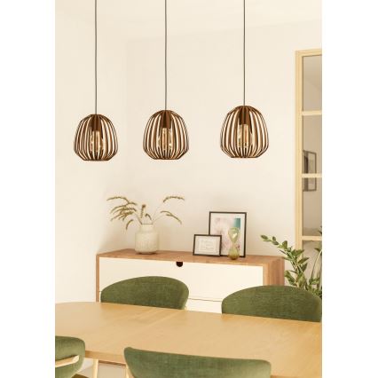 Eglo - Viseči lestenec na vrvici 3xE27/40W/230V, bronzen