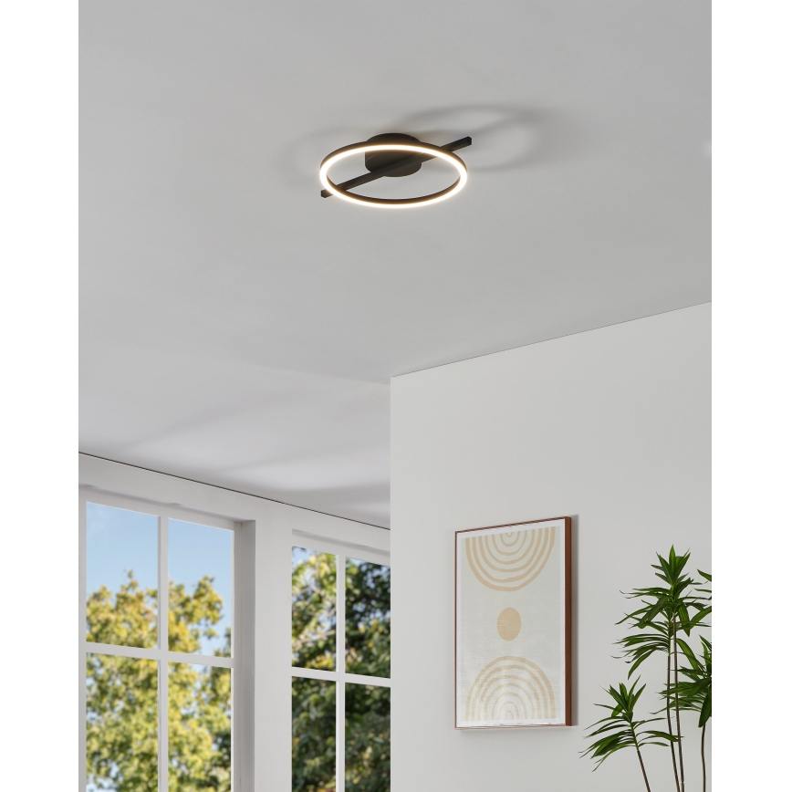 Eglo - LED RGBW Zatemnitvena stropna svetilka LED/17W/230V 2700-6500K črna + Daljinski upravljalnik
