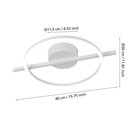 Eglo - LED RGBW Zatemnitvena stropna svetilka LED/17W/230V 2700-6500K bela + Daljinski upravljalnik