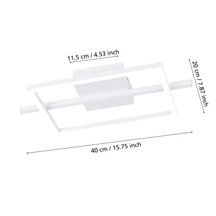 Eglo - LED RGBW Zatemnitvena stropna svetilka LED/17W/230V 2700-6500K bela + Daljinski upravljalnik