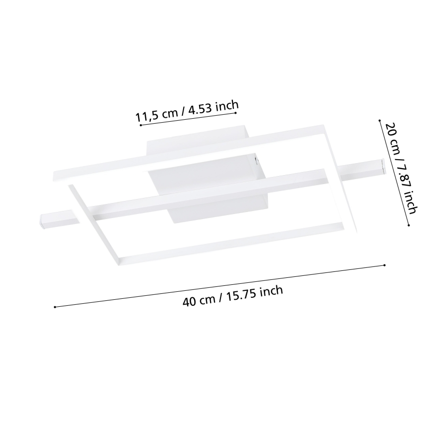 Eglo - LED RGBW Zatemnitvena stropna svetilka LED/17W/230V 2700-6500K bela + Daljinski upravljalnik