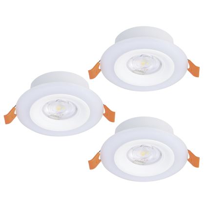 Eglo - SET 3xLED RGBW Zatemnitvena kopalniška vgradna svetilka 3xLED/3,8W/230V 2700-6500K IP44 + Daljinski upravljalnik