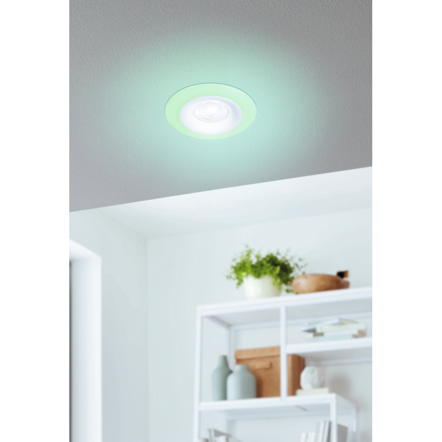 Eglo - SET 3xLED RGBW Zatemnitvena kopalniška vgradna svetilka 3xLED/3,8W/230V 2700-6500K IP44 + Daljinski upravljalnik