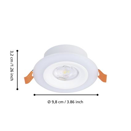 Eglo - SET 3xLED RGBW Zatemnitvena kopalniška vgradna svetilka 3xLED/3,8W/230V 2700-6500K IP44 + Daljinski upravljalnik