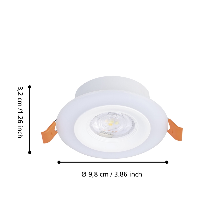 Eglo - SET 3xLED RGBW Zatemnitvena kopalniška vgradna svetilka 3xLED/3,8W/230V 2700-6500K IP44 + Daljinski upravljalnik