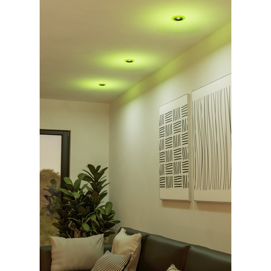 Eglo - SET 3x LED RGBW Zatemnitvena kopalniška vgradna svetilka 3xLED/3,8W/230V 2700-6500K IP44 + Daljinski upravljalnik