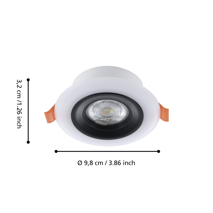 Eglo - SET 3x LED RGBW Zatemnitvena kopalniška vgradna svetilka 3xLED/3,8W/230V 2700-6500K IP44 + Daljinski upravljalnik