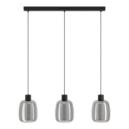 Eglo - LED RGBW Zatemnitveni lestenec na vrvici 3xLED/3,7W/230V 2700-6500K siva