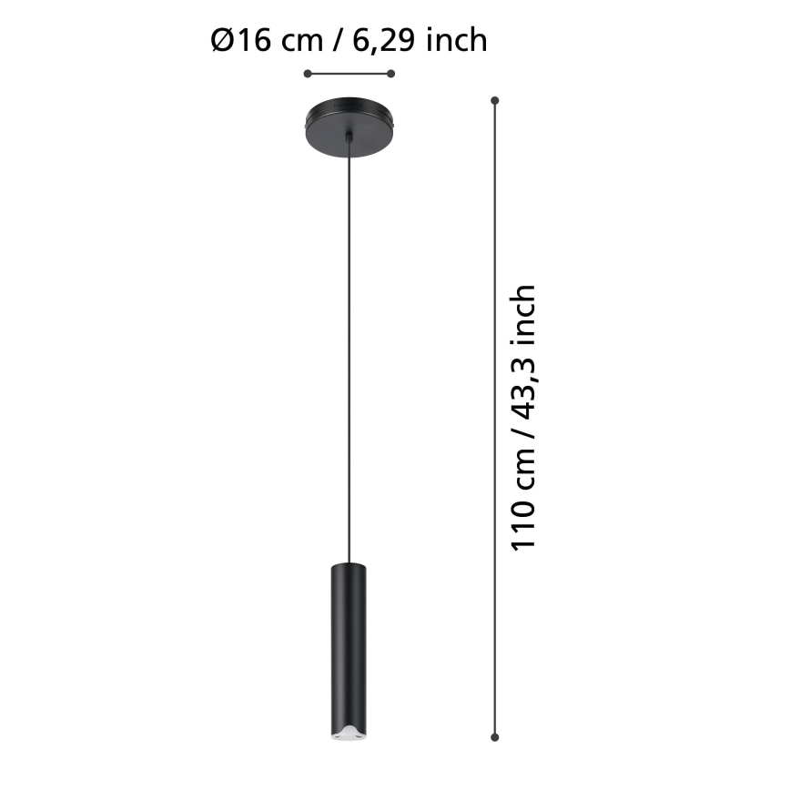 Eglo - LED RGBW Zatemnitveni lestenec na vrvici LED/3,7W/230V 2700-6500K črna