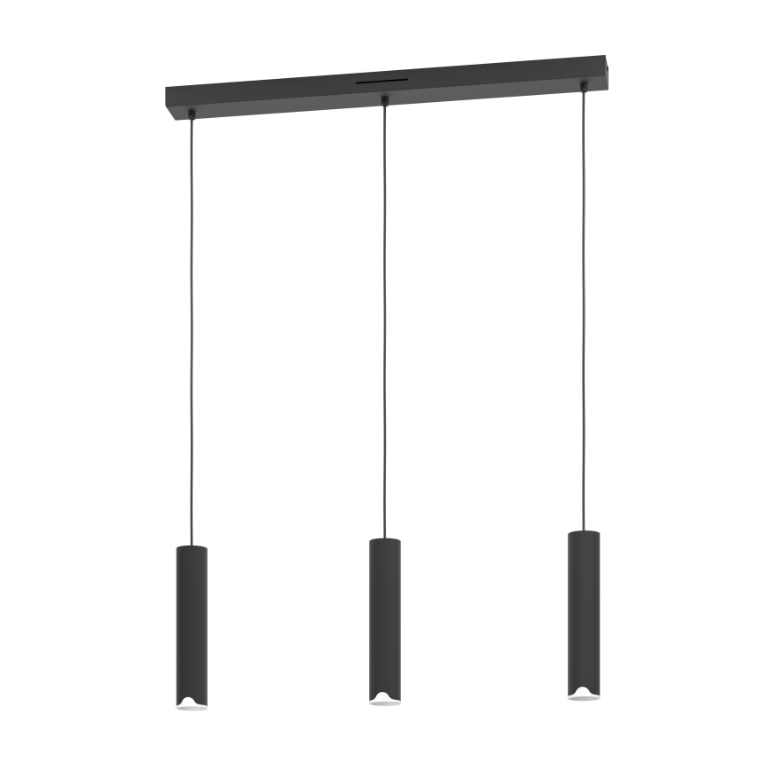 Eglo - LED RGBW Zatemnitveni lestenec na vrvici 3xLED/3,7W/230V 2700-6500K črna