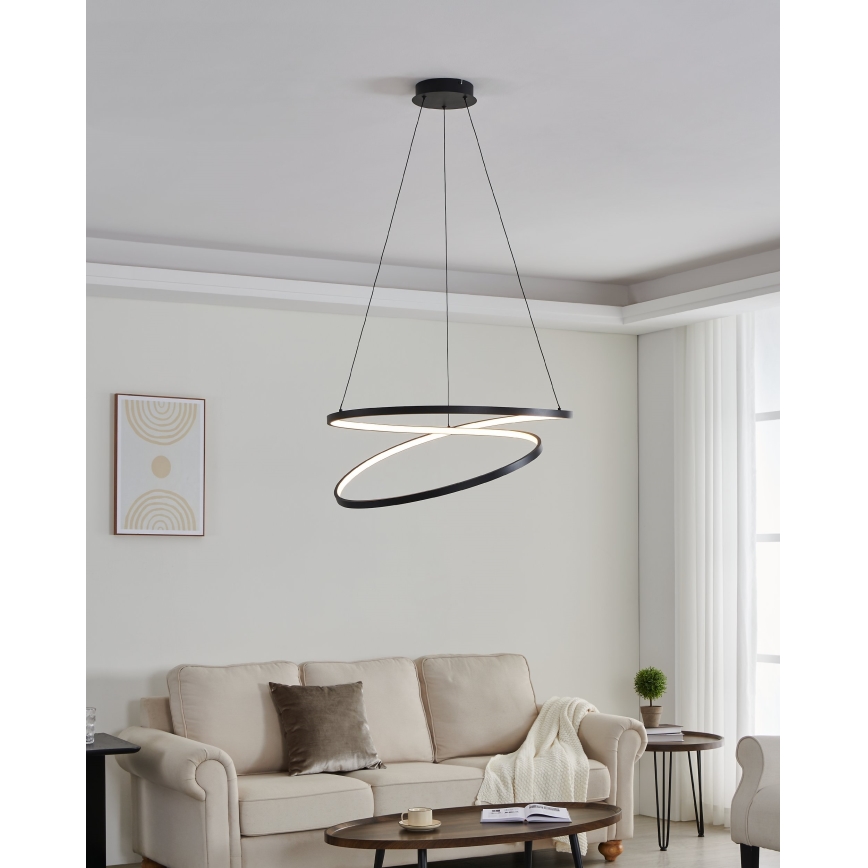 Eglo - LED Lestenec na vrvici LED/42W/230V 3000K črna