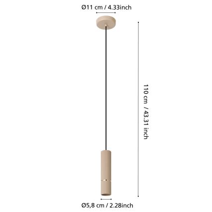 Eglo - LED Lestenec na vrvici 1xGU10/5W/230V 3000K bež
