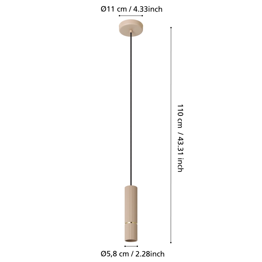 Eglo - LED Lestenec na vrvici 1xGU10/5W/230V 3000K bež