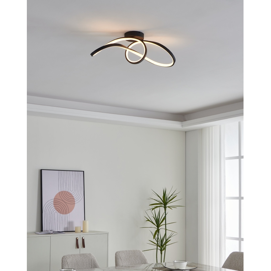 Eglo - LED RGBW Zatemnitvena stropna svetilka LED/22W/230V 2700-6500K črna