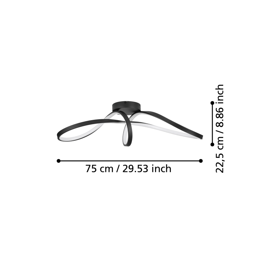 Eglo - LED RGBW Zatemnitvena stropna svetilka LED/22W/230V 2700-6500K črna