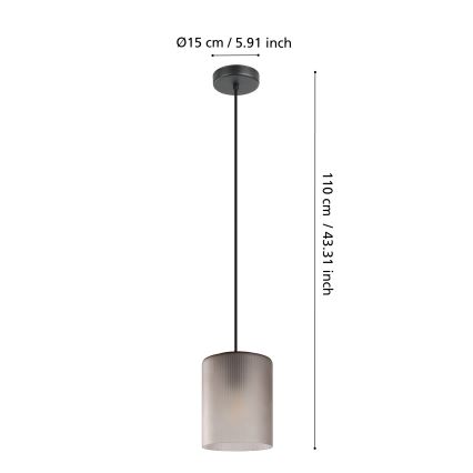 Eglo - Lestenec na vrvici 1xE27/40W/230V siva