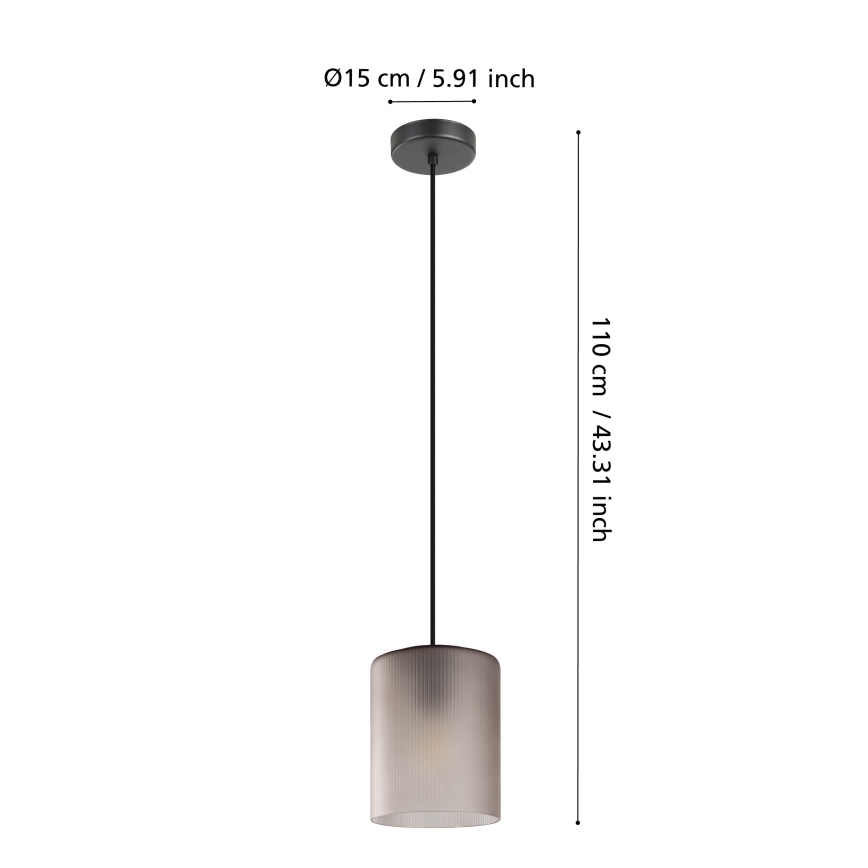 Eglo - Lestenec na vrvici 1xE27/40W/230V siva