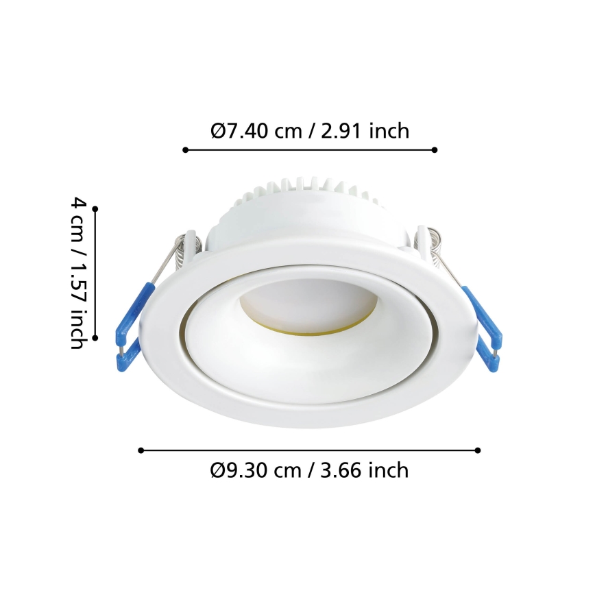 Eglo - LED Zatemnitvena vgradna svetilka/4,9W/230V bela