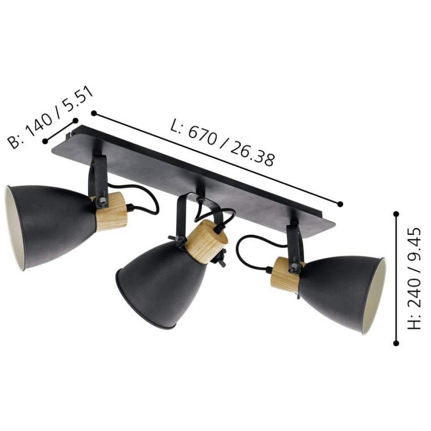 Eglo - Reflektorna svetilka 3xE27/40W/230V