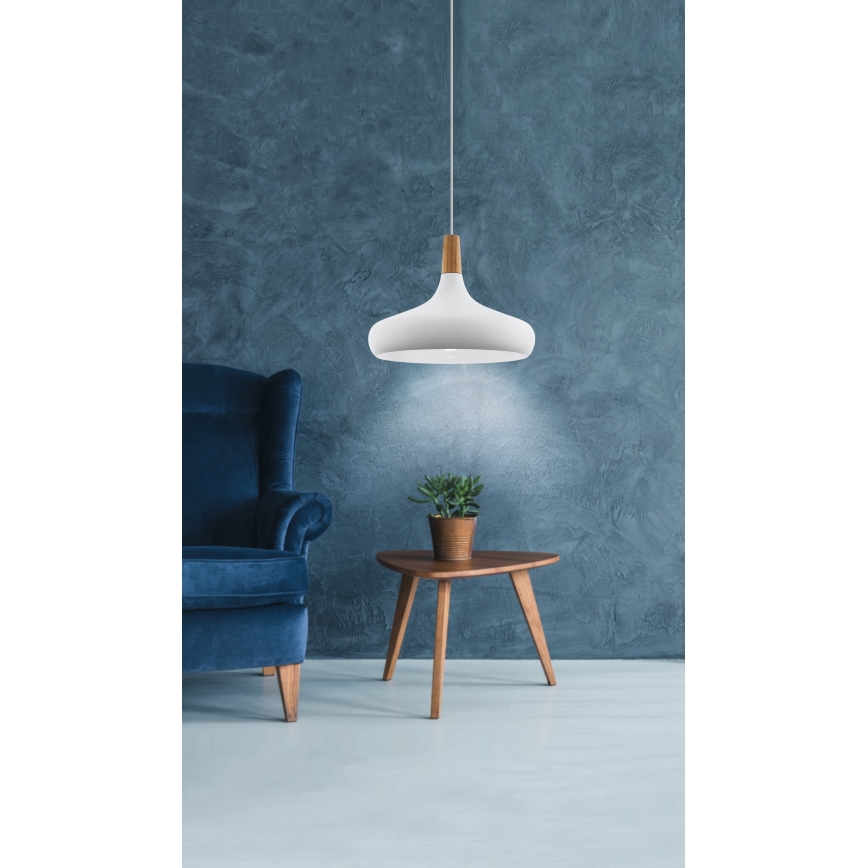 Eglo - Lestenec na vrvici 1xE27/40W/230V pr. 40 cm bela - FSC certifikat
