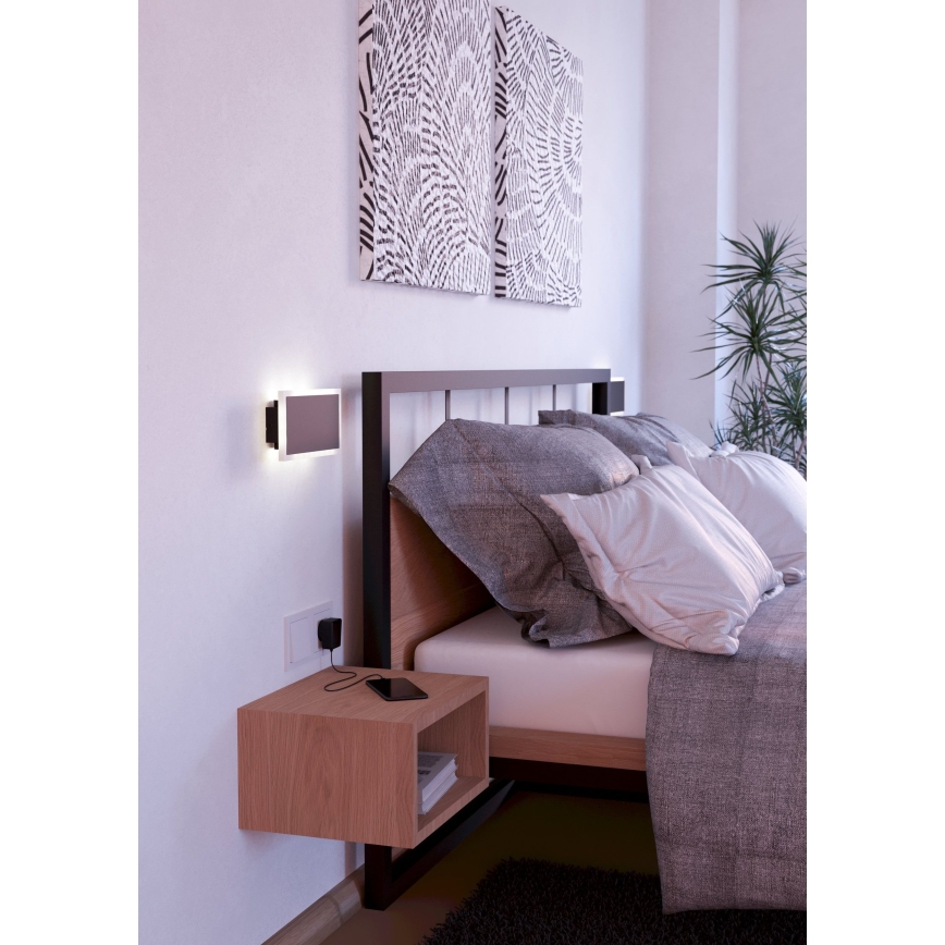 Eglo - LED Stenska svetilka LED/12W/230V 3000K 12x23 cm črna