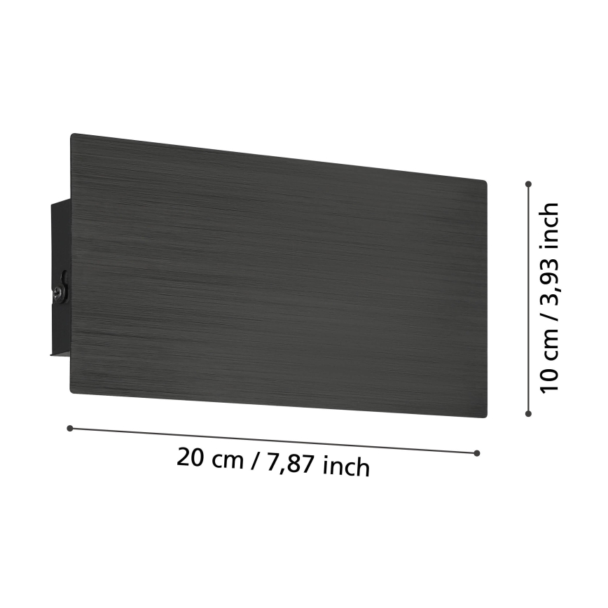 Eglo - LED Stenska svetilka LED/6W/230V 3000K črna