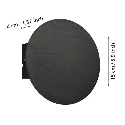 Eglo - LED Stenska svetilka LED/4W/230V 3000K črna