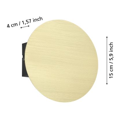Eglo - LED Stenska svetilka LED/4W/230V 3000K zlata