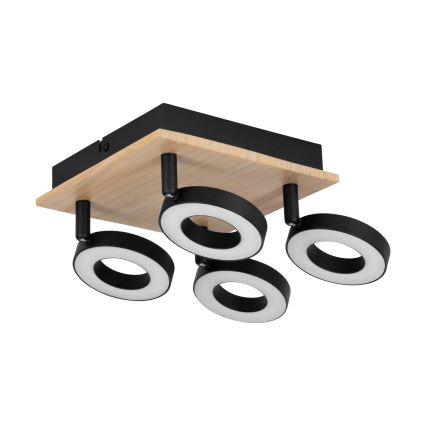 Eglo - LED točkovna svetilka 4xLED/4,2W/230V črna/rjava