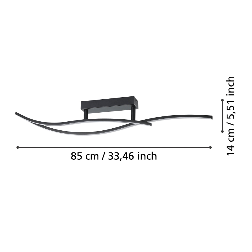 Eglo - LED Stropna svetilka LED/12W/230V 4000K črna