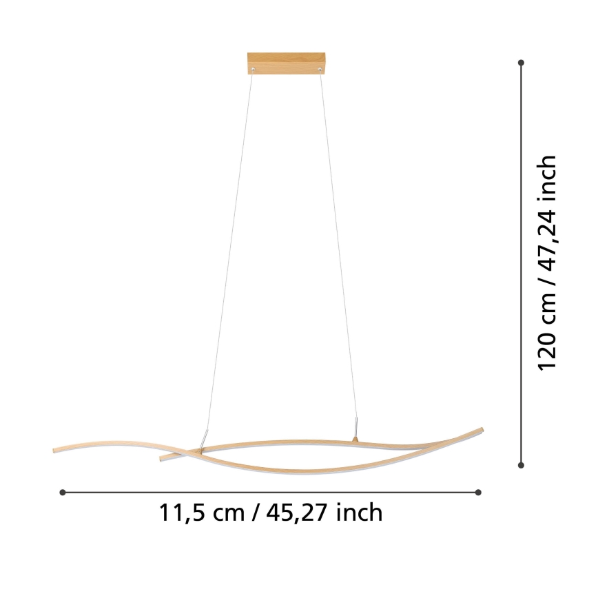 Eglo - LED Lestenec na vrvici LED/20W/230V 4000K bež