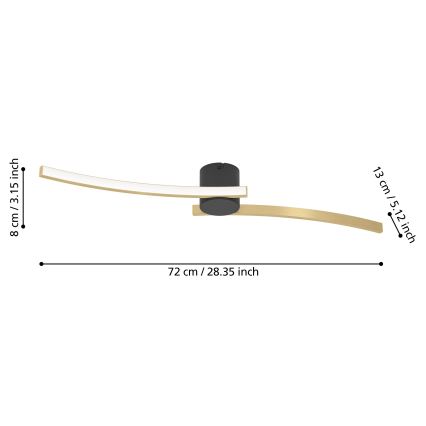 Eglo - LED Stropna svetilka LED/12W/230V 4000K zlata