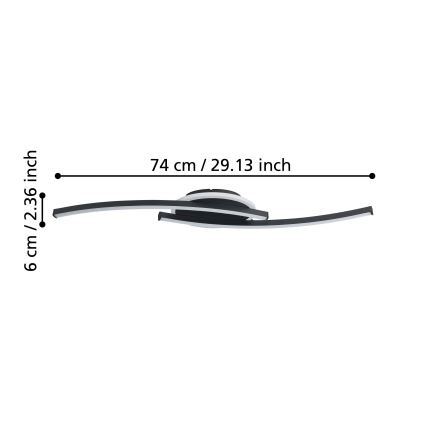 Eglo - LED Stropna svetilka LED/12W/230V 4000K črna