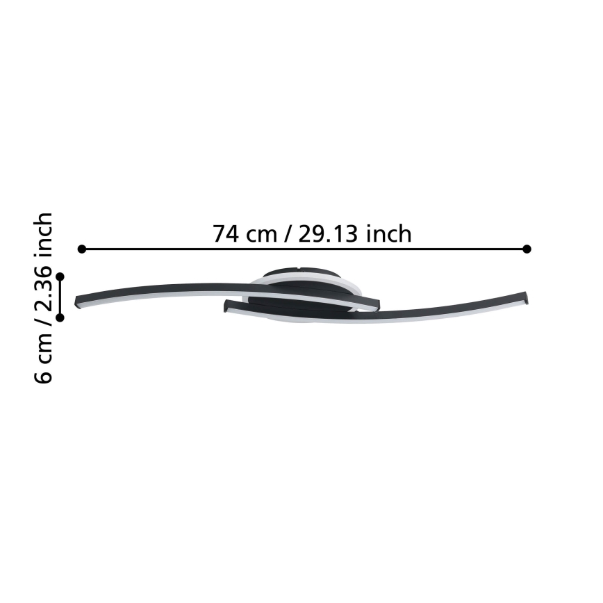 Eglo - LED Stropna svetilka LED/12W/230V 4000K črna